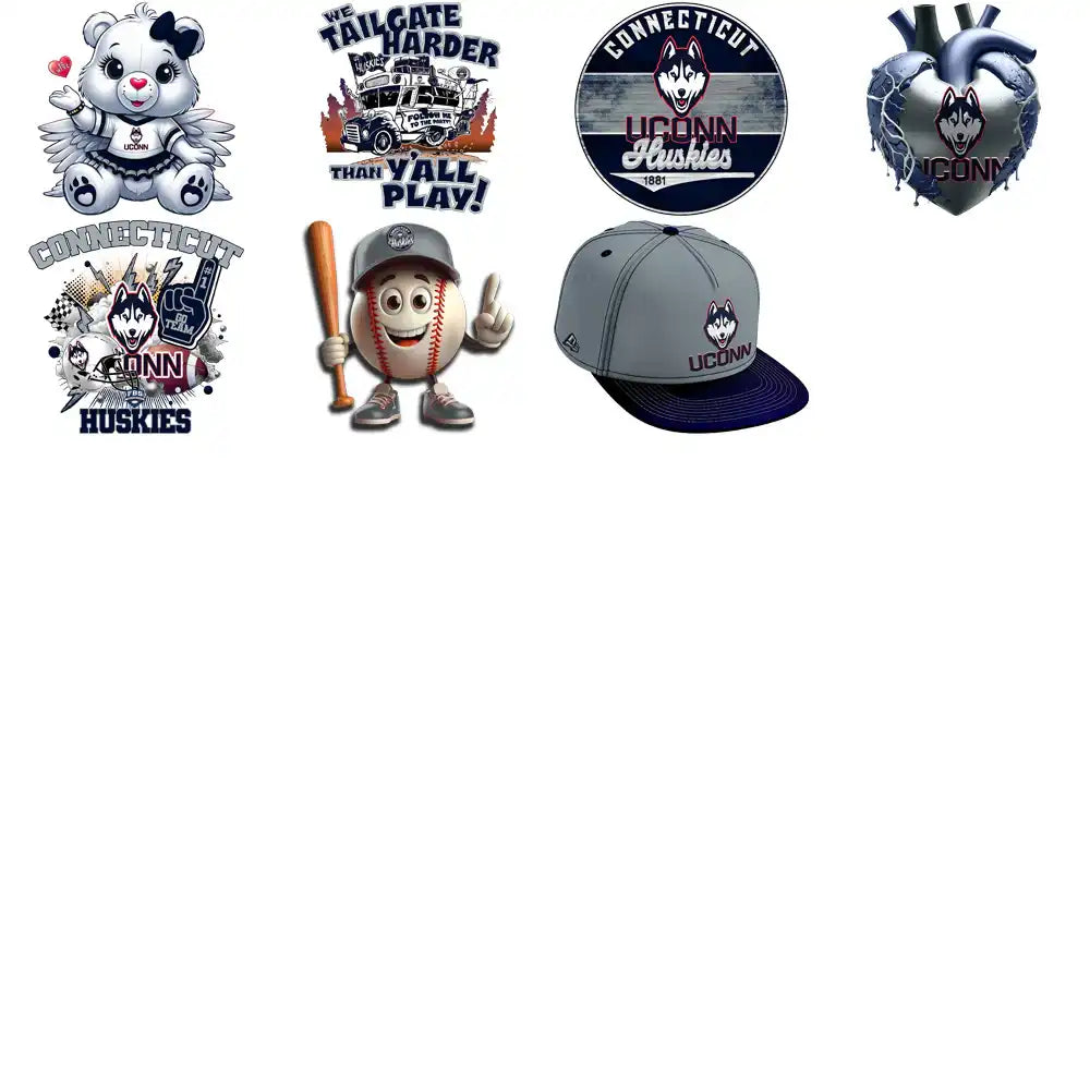45 UConn Huskies Designs Bundle PNG