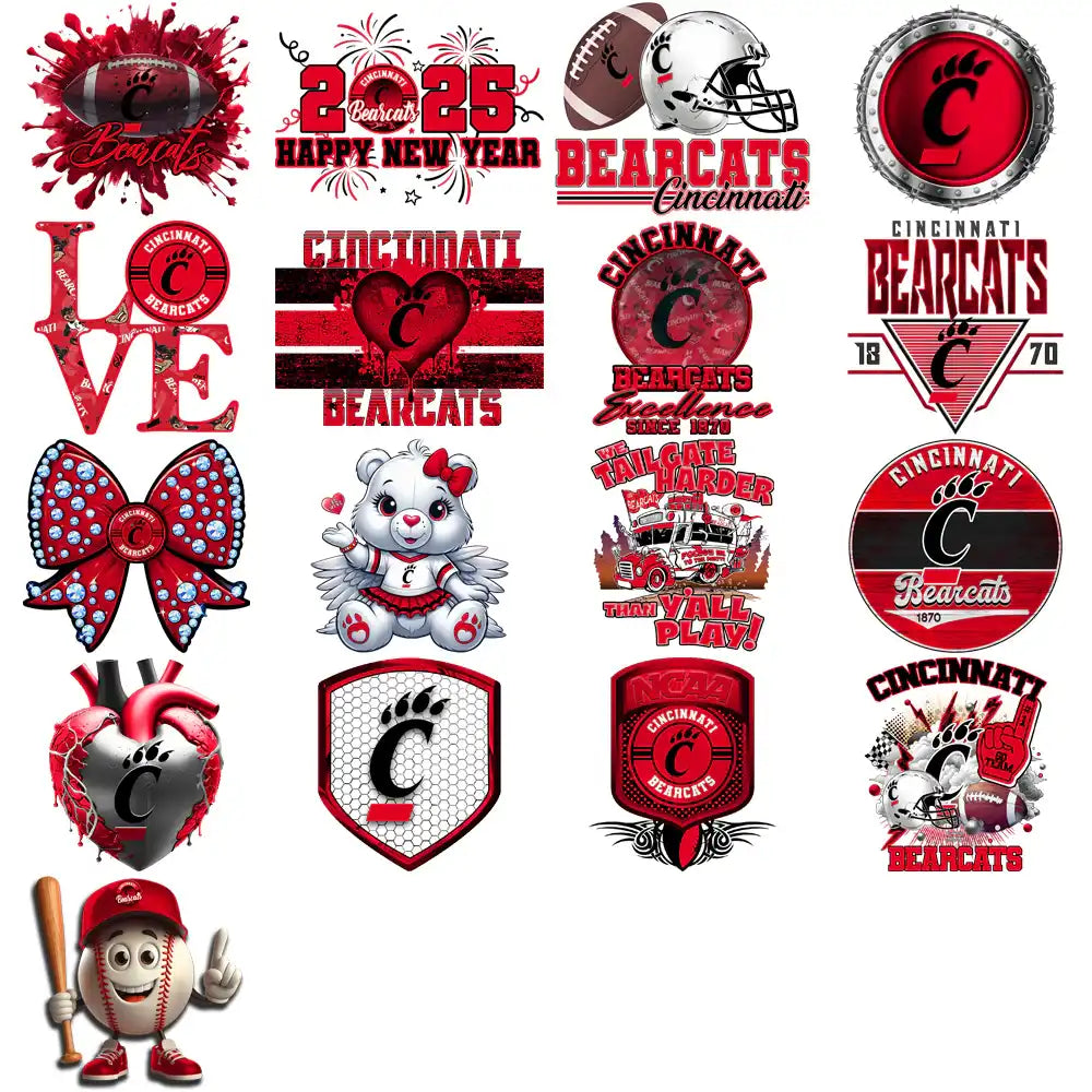 35 Cincinnati Bearcats Designs Bundle PNG