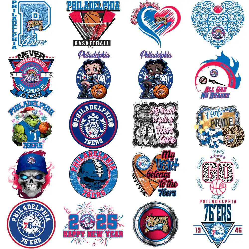 46 Philadelphia 76ers Basketball Designs Bundle PNG