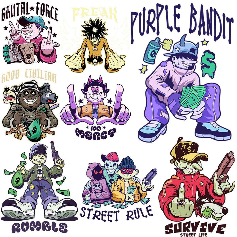 7 Street Culture Designs Bundle PNG