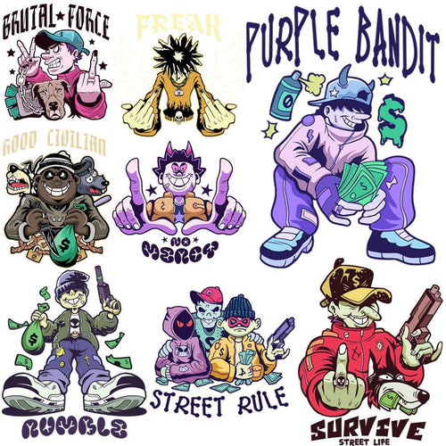 7 Street Culture Designs Bundle PNG