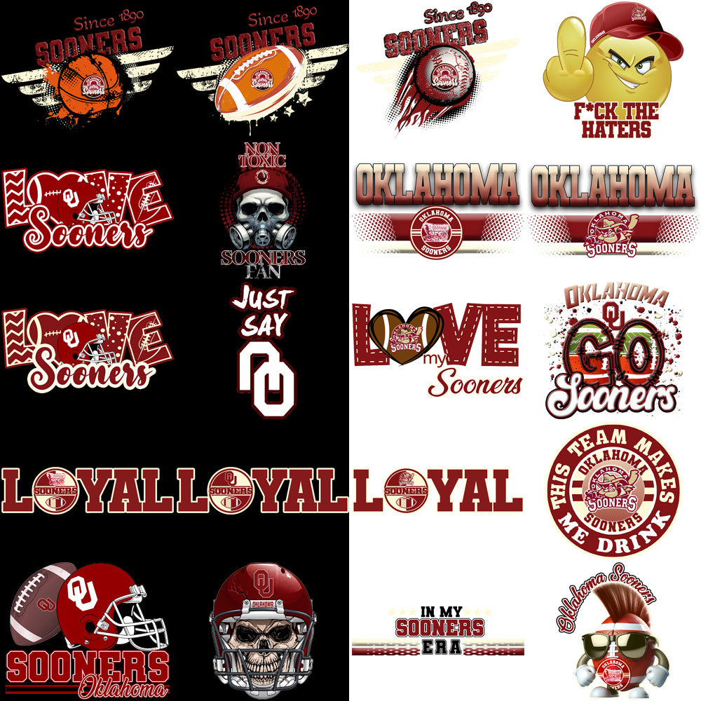 90 Oklahoma Sooners Designs Bundle PNG