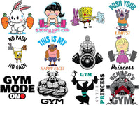 Load image into Gallery viewer, 54 GYM Fitness Popculture Designs Bundle PNG
