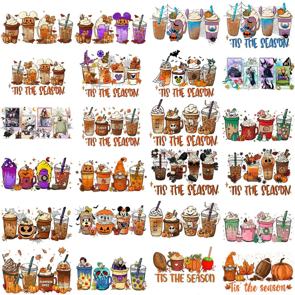 200 Drinks & Coffee Popculture Halloween Designs Bundle PNG
