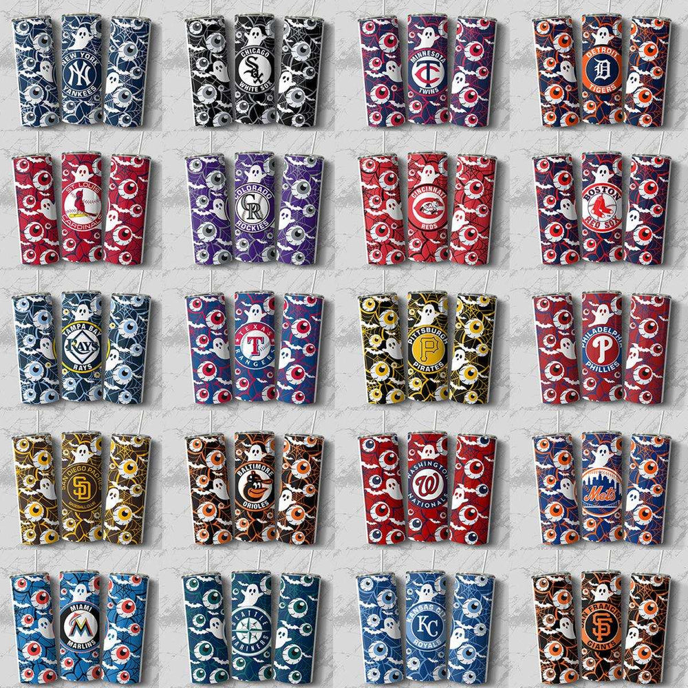 30 HALLOWEEN Horror Baseball Teams Sports Tumbler Wrap Bundle JPG