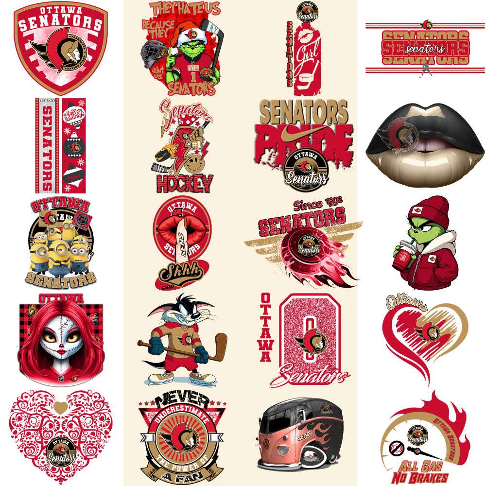 37 Ottawa Senators Ice Hockey Designs Bundle PNG