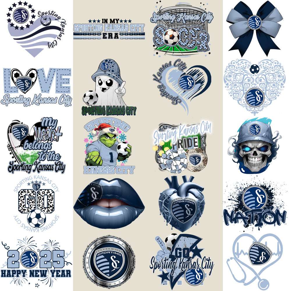 20 Sporting Kansas City Soccer Designs Bundle PNG