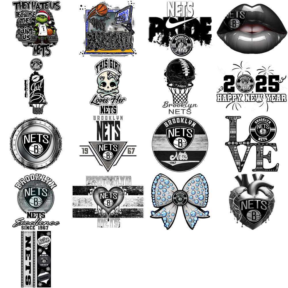 56 Brooklyn Nets Basketball Designs Bundle PNG