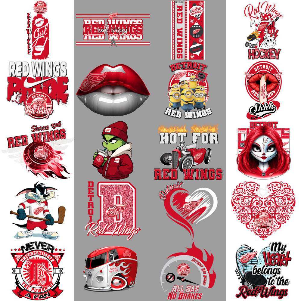 36 Detroit Red Wings Ice Hockey Designs Bundle PNG
