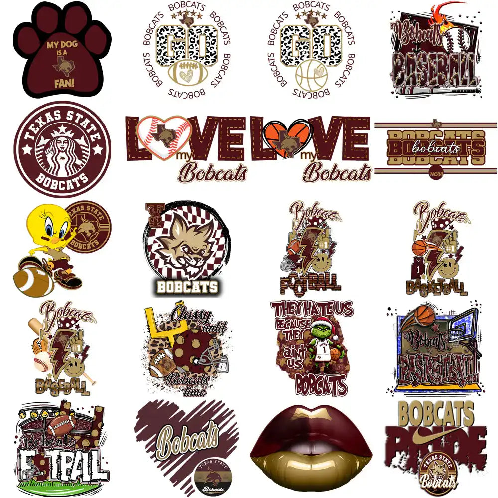 82 Texas State Bobcats Designs Bundle PNG