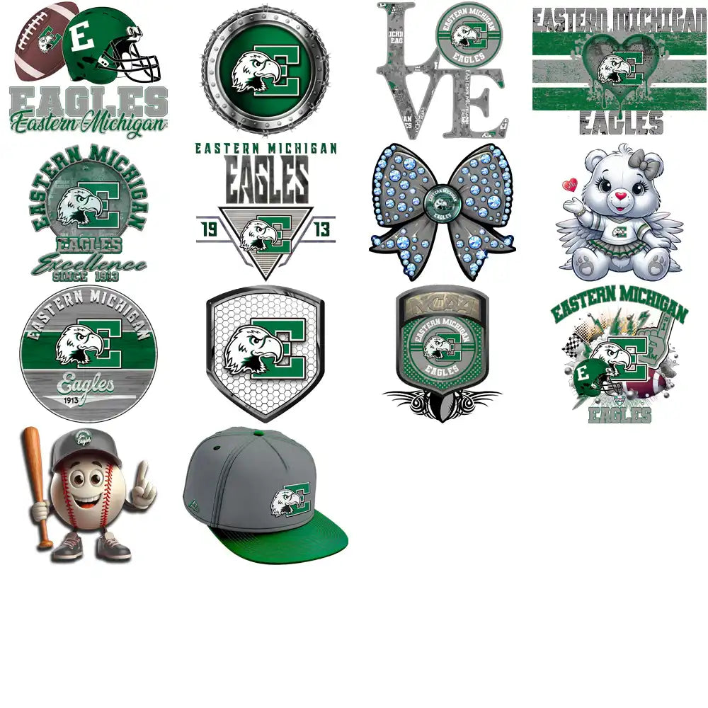 32 Eastern Michigan Eagles Designs Bundle PNG