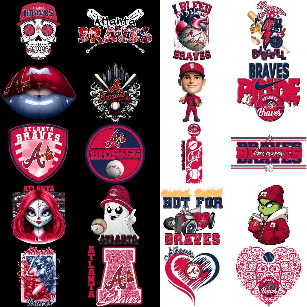 66 Atlanta Braves Baseball Designs Bundle PNG