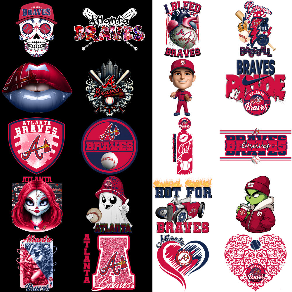 66 Atlanta Braves Baseball Designs Bundle PNG