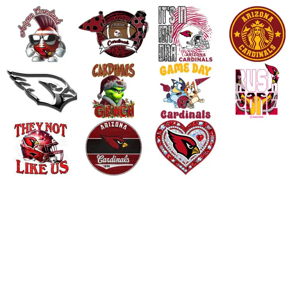 48 Arizona Cardinals V3 Football Designs Bundle PNG