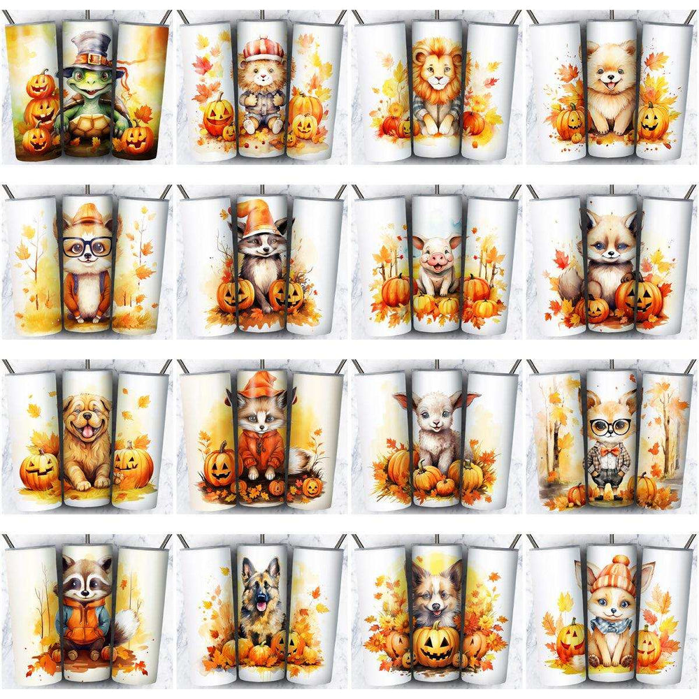 85 Autumn Animals Tumbler Wrap Designs Bundle JPG