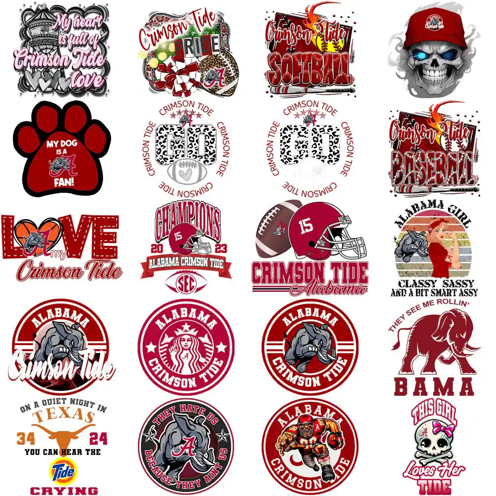 73 Alabama Crimson Tide Designs Bundle PNG
