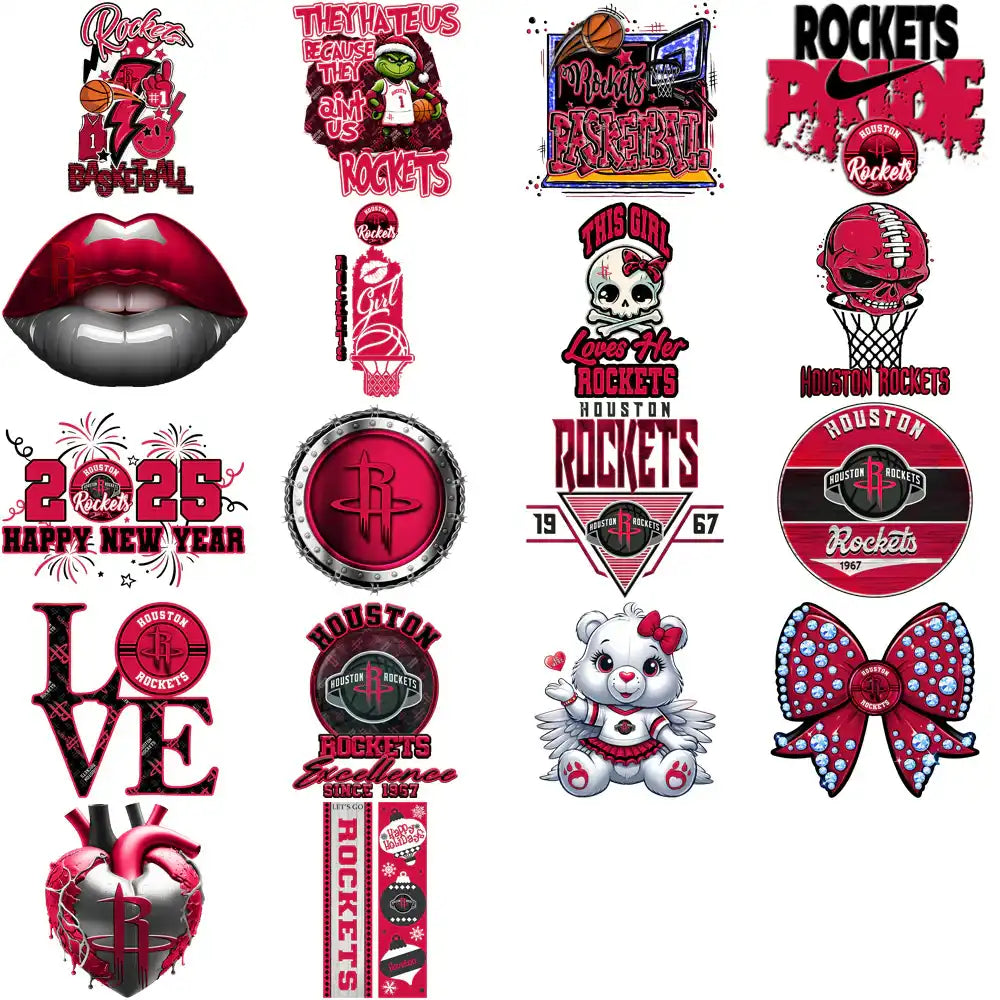 56 Houston Rockets Basketball Designs Bundle PNG