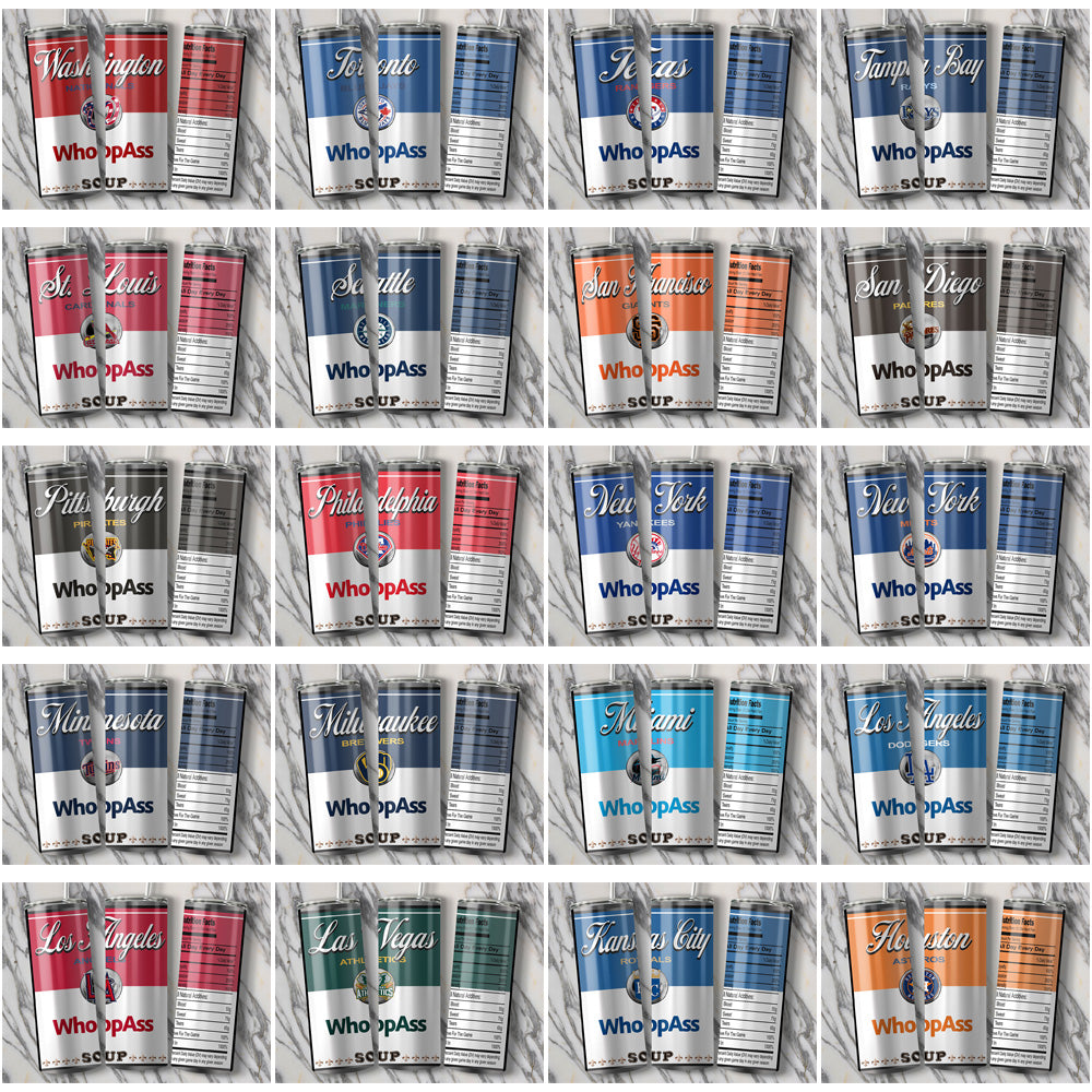 30 Baseball Teams Soup Can Tumbler Wrap Bundle JPG