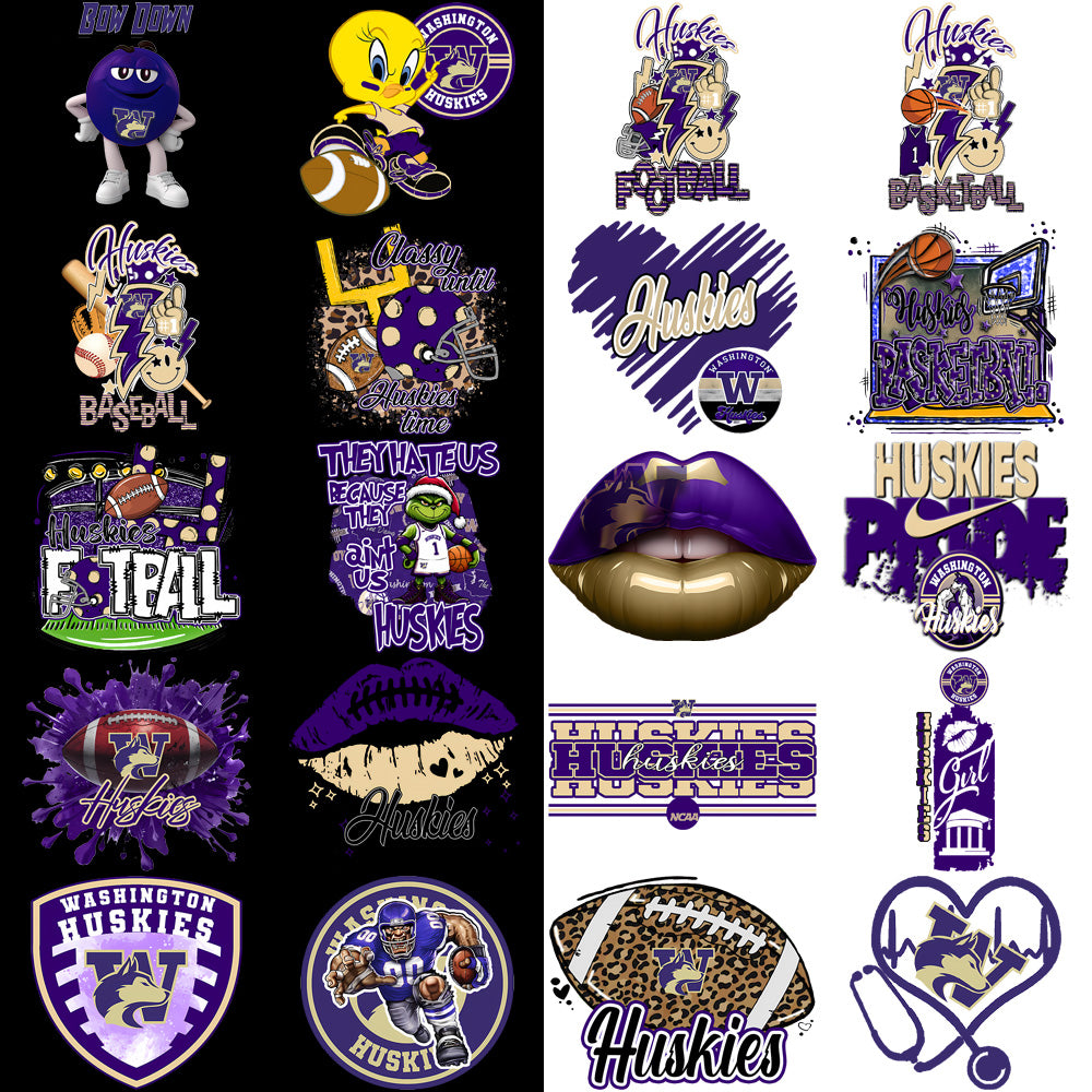 34 Washington Huskies Designs Bundle PNG