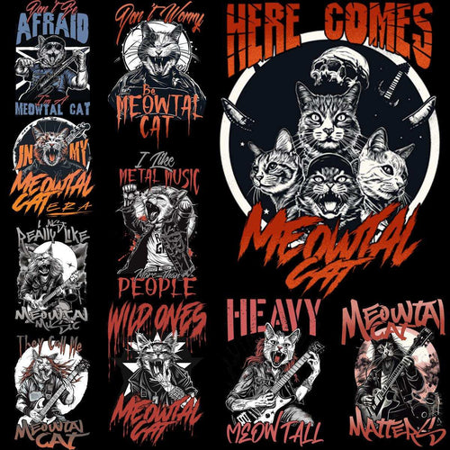 9 Metallkatzen Designs Bundle PNG