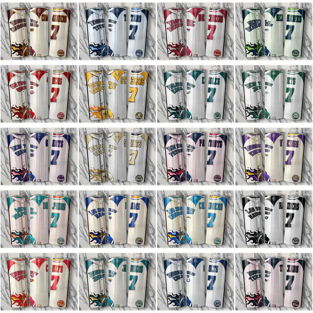 33 Football Teams Team Button-Up Jersey Tumbler Wrap Bundle JPG