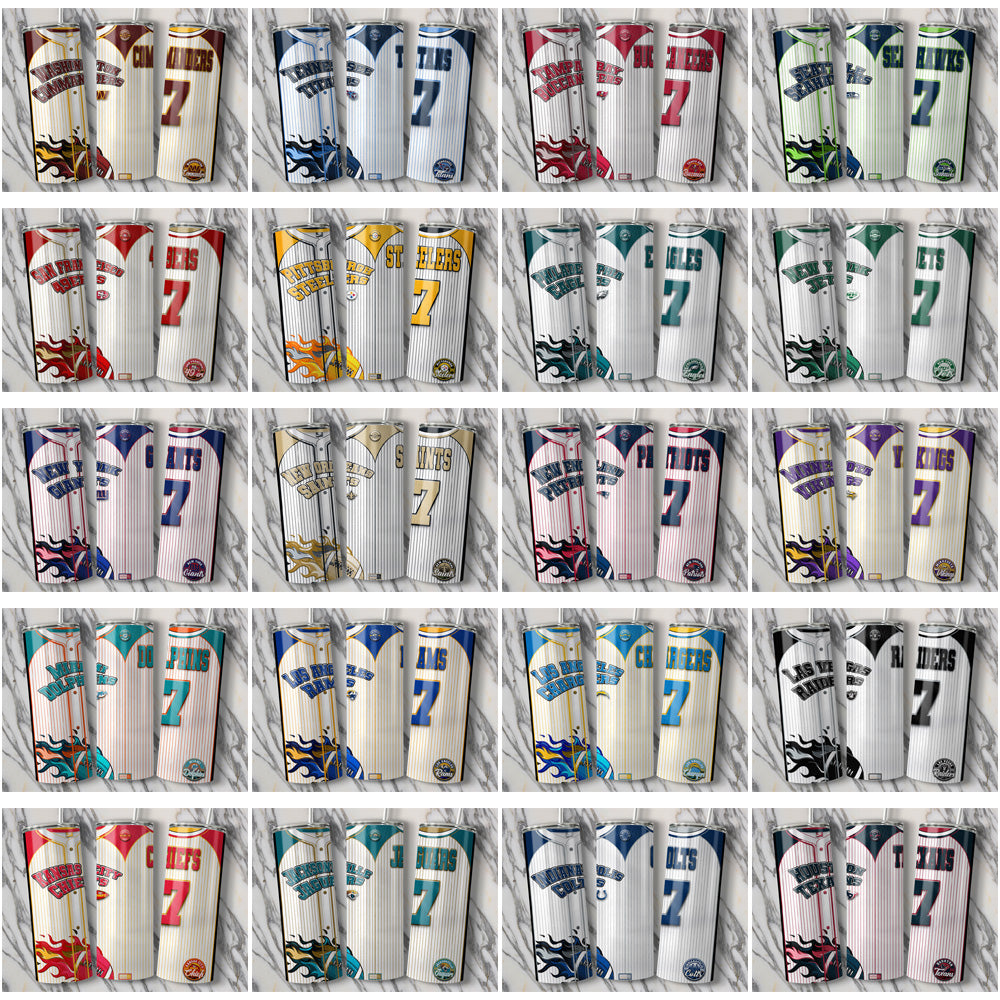 33 Football Teams Team Button-Up Jersey Tumbler Wrap Bundle JPG