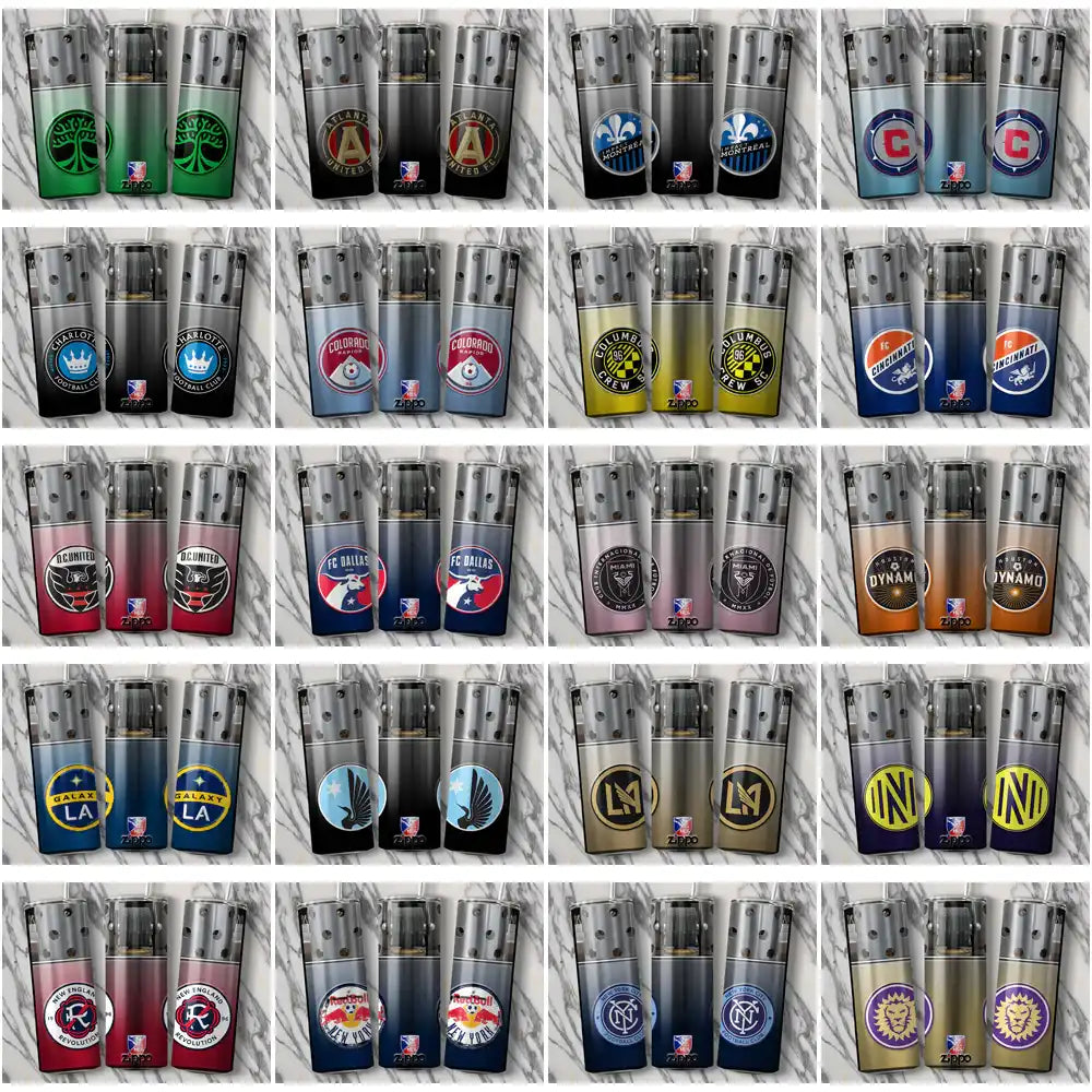 30 Soccer USA Teams Zippo Lighter Tumbler Wrap Bundle JPG