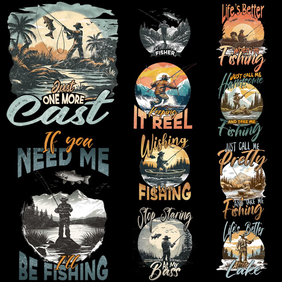 9 Fish Hunter Fishing Designs Bundle PNG