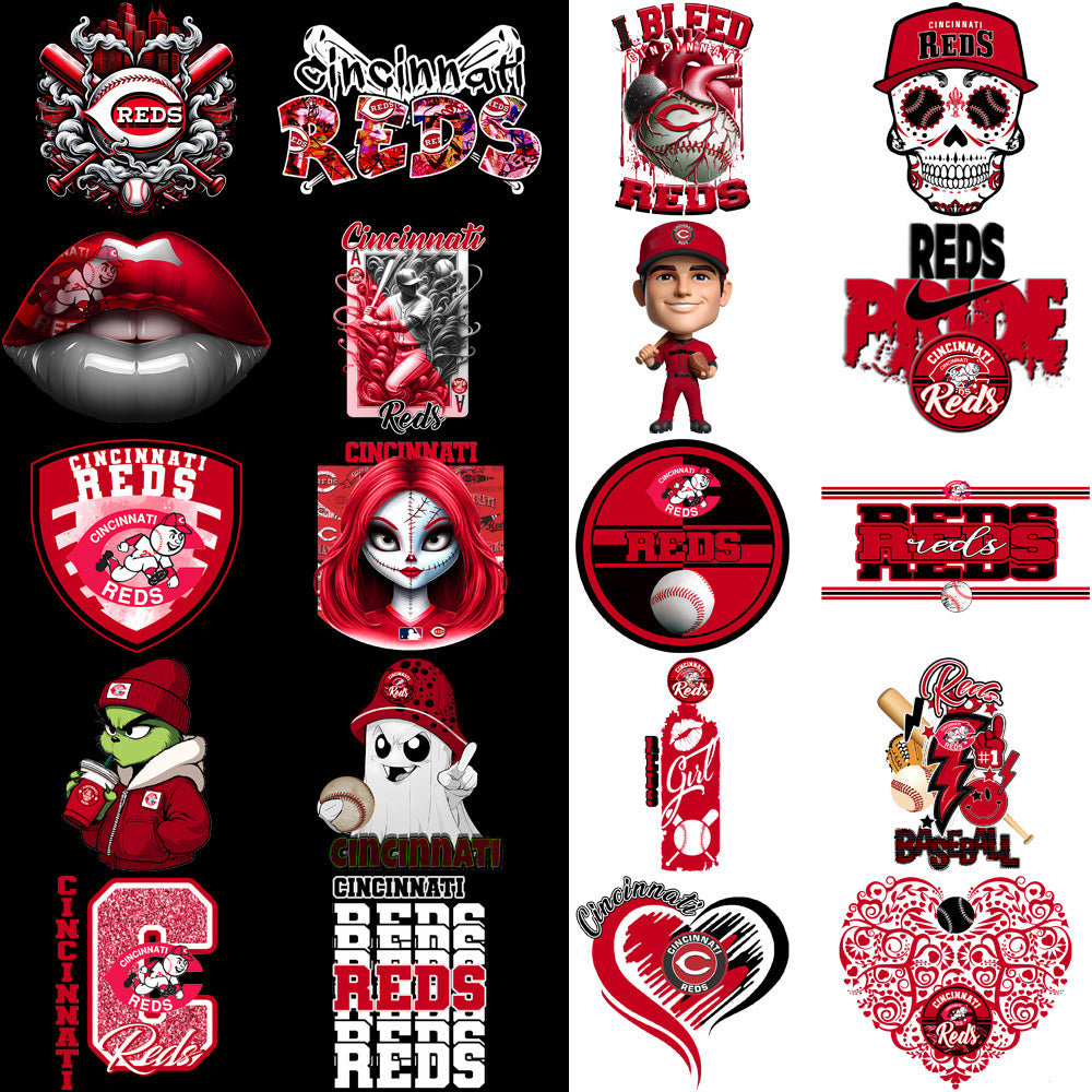 60 Cincinnati Reds Baseball Designs Bundle PNG