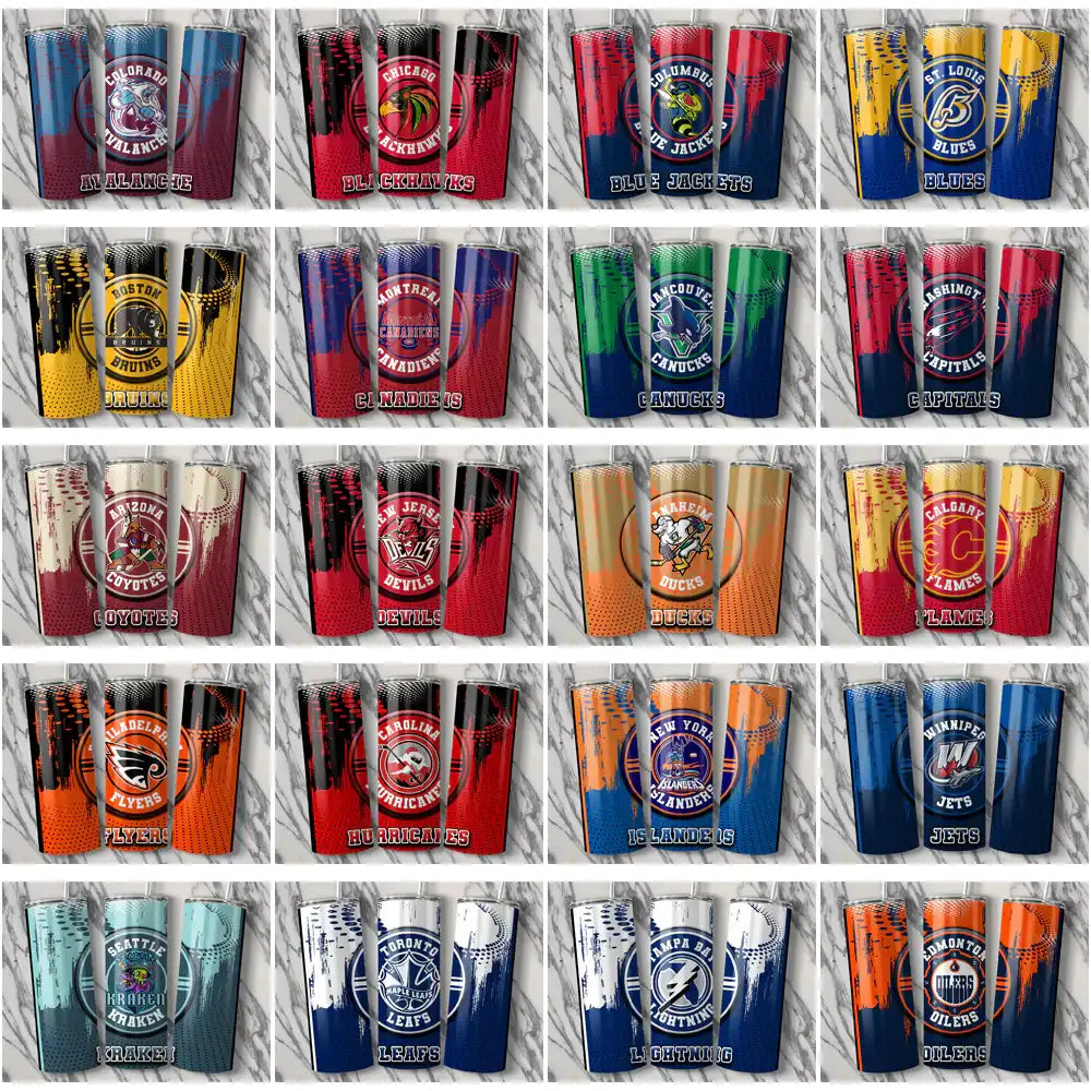 32 Ice Hockey Teams Dot Logo Tumbler Wrap Bundle JPG