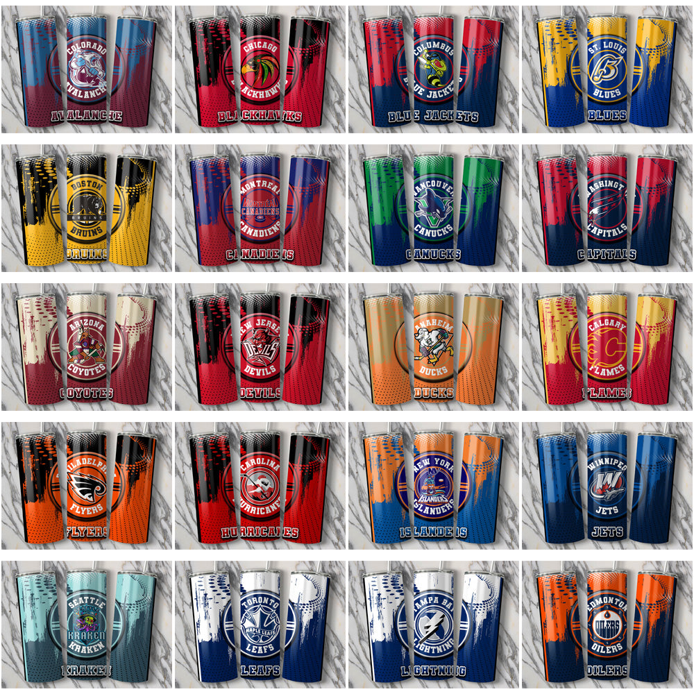 32 Ice Hockey Teams Dot Logo Tumbler Wrap Bundle JPG