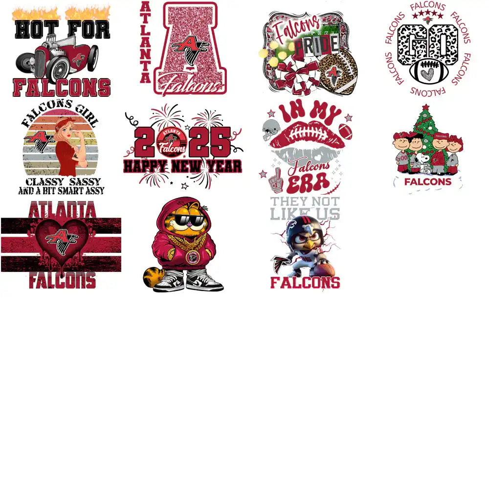 48 Atlanta Falcons V3 Football Designs Bundle PNG