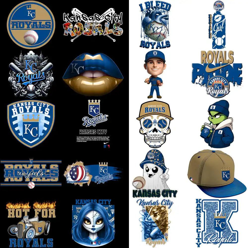 64 Kansas City Royals Baseball Designs Bundle PNG