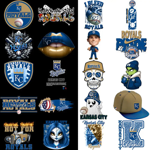 64 Kansas City Royals Baseball-Designs als PNG-Bundle