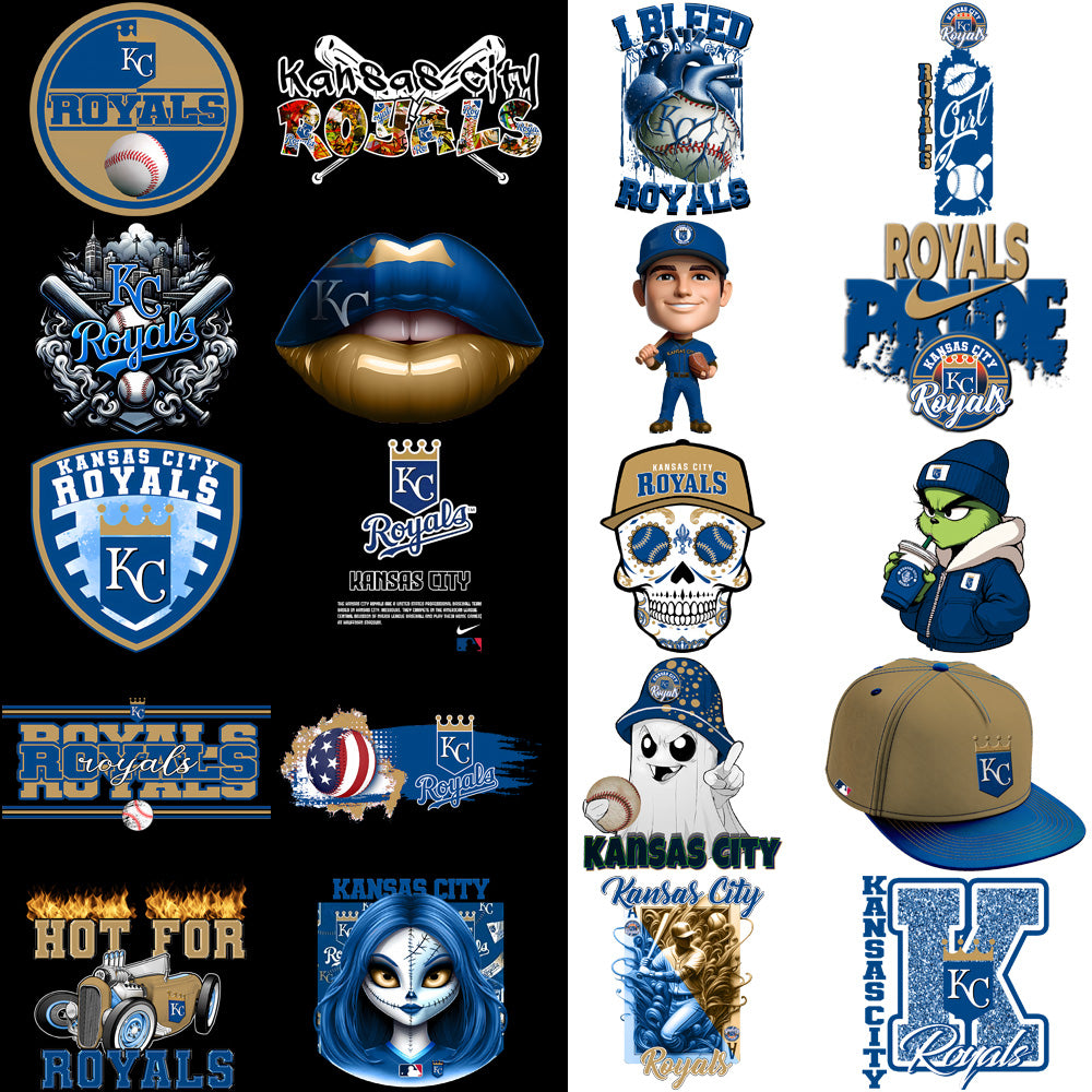 64 Kansas City Royals Baseball Designs Bundle PNG