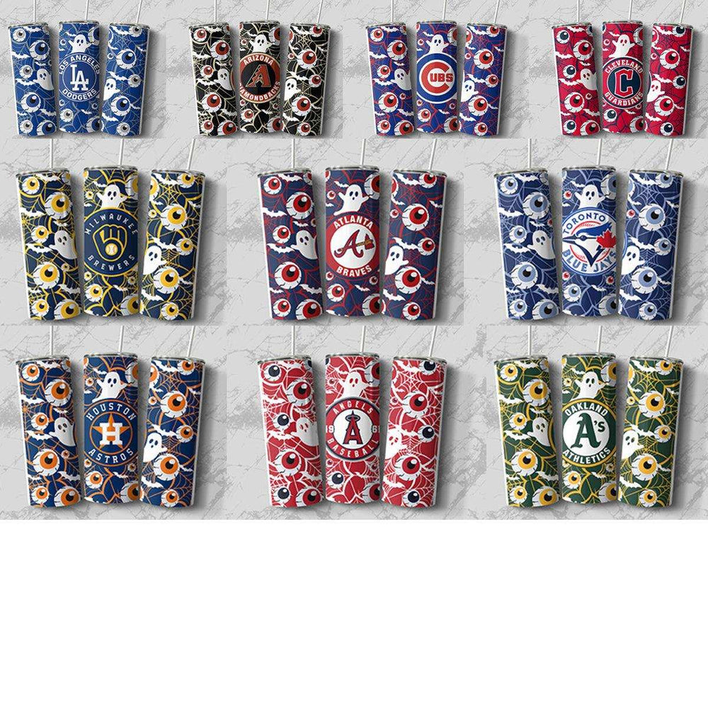 30 HALLOWEEN Horror Baseball Teams Sports Tumbler Wrap Bundle JPG