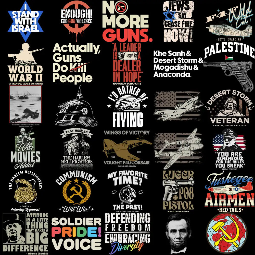 220 Peace War History Military Designs Bundle PNG