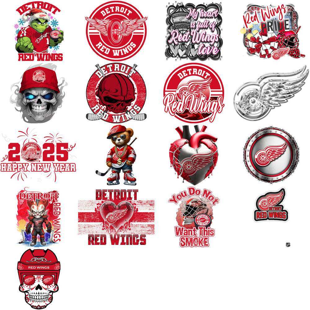 36 Detroit Red Wings Ice Hockey Designs Bundle PNG