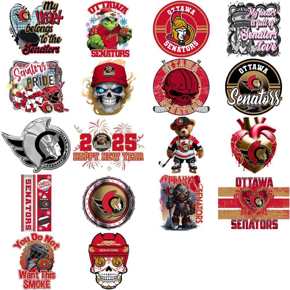 37 Ottawa Senators Ice Hockey Designs Bundle PNG