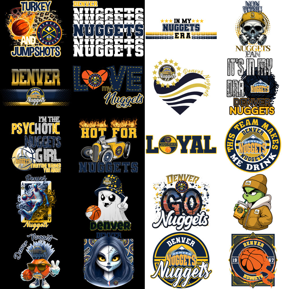 56 Denver Nuggets Basketball Designs Bundle PNG