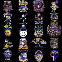 Load image into Gallery viewer, 48 Baltimore Ravens V4 Football Designs Bundle PNG
