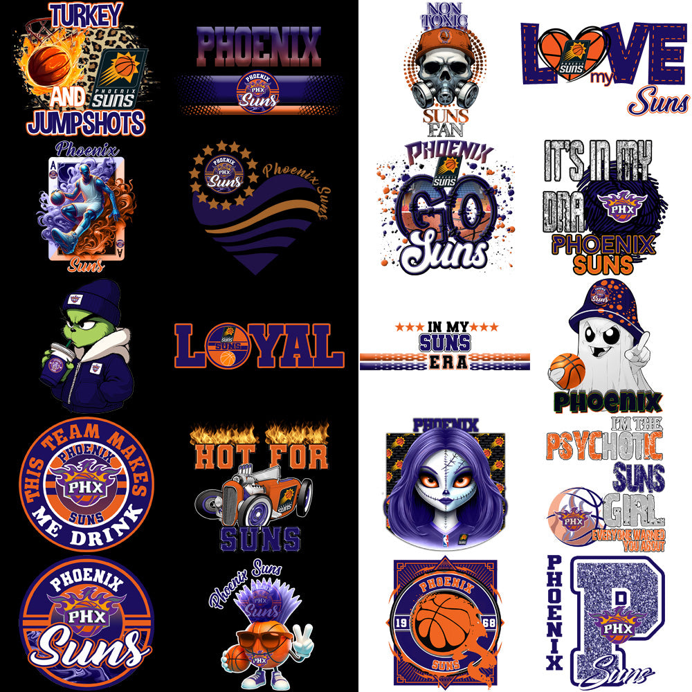 48 Phoenix Suns Basketball Designs Bundle PNG