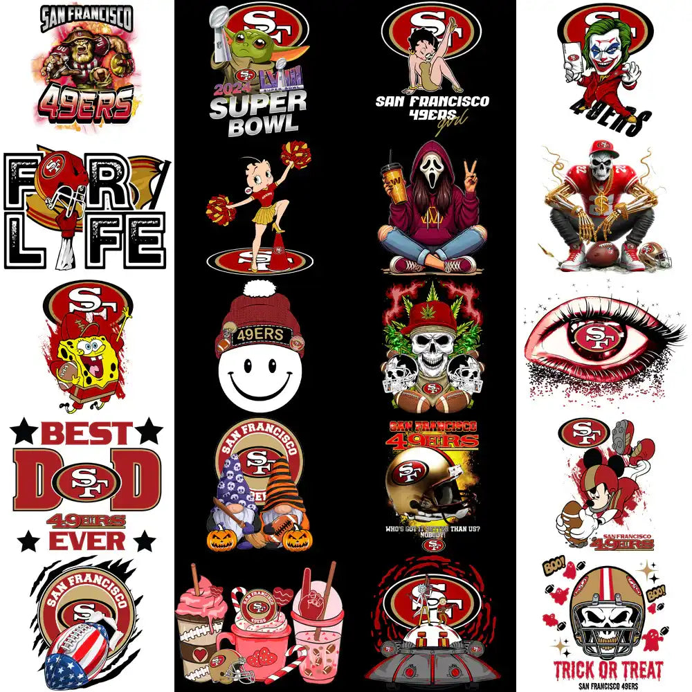 46 San Francisco 49ers V4 Football Designs Bundle PNG