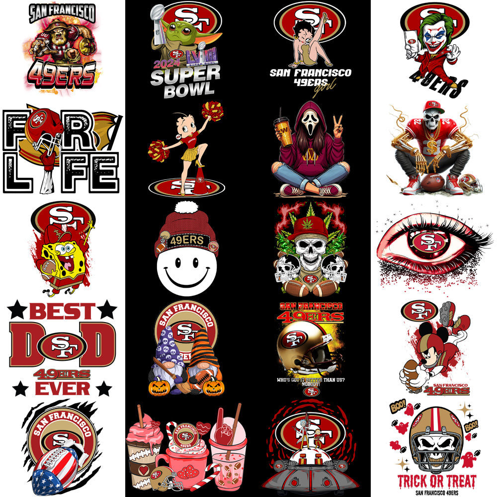 46 San Francisco 49ers V4 Football Designs Bundle PNG