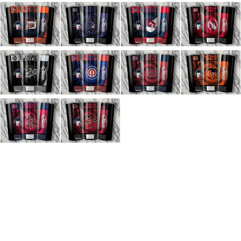 30 Baseball Teams Bud V3 Square Tumbler Wrap Bundle JPG
