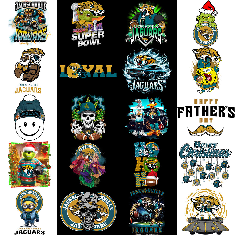 49 Jacksonville Jaguars V4 Football Designs Bundle PNG