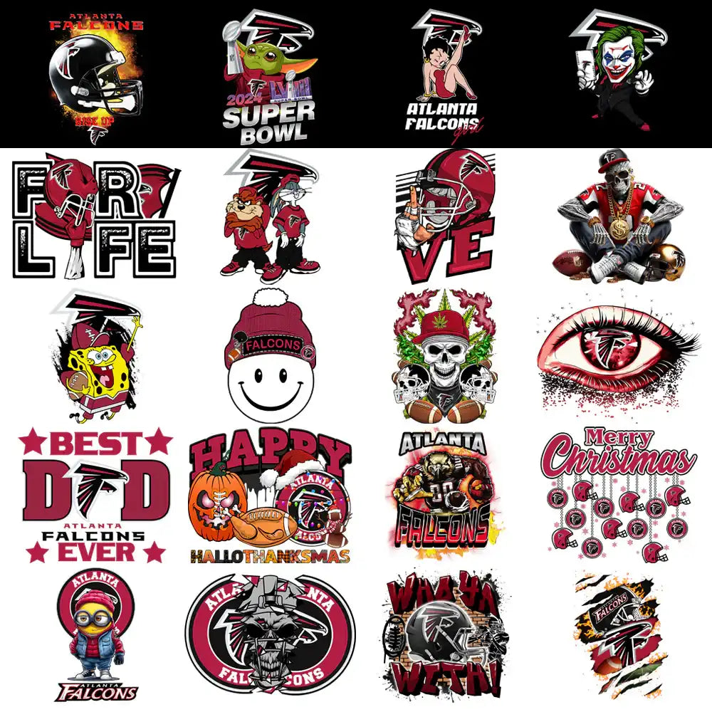 48 Atlanta Falcons V4 Football Designs Bundle PNG