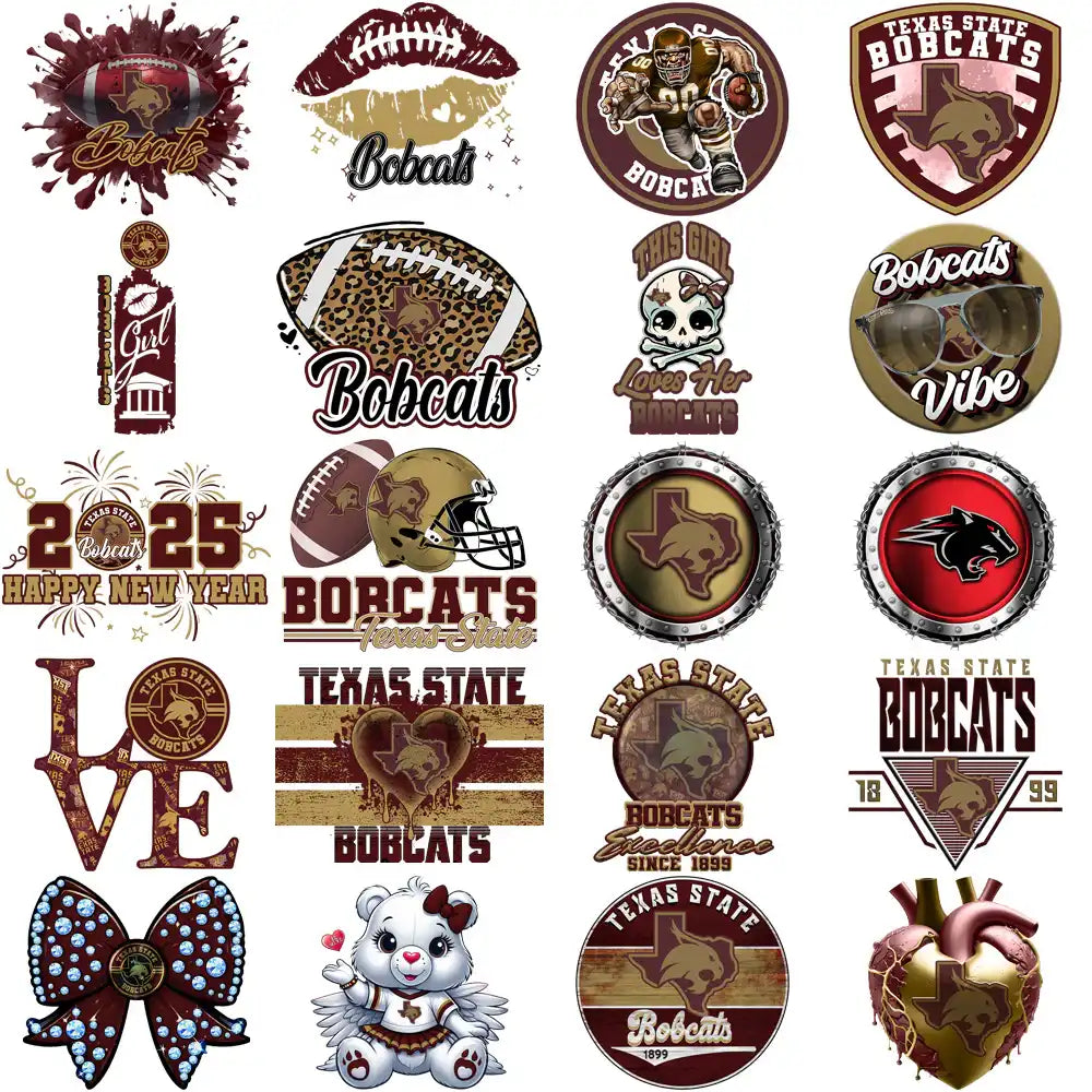 82 Texas State Bobcats Designs Bundle PNG