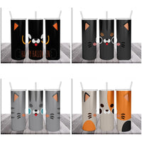 Load image into Gallery viewer, 6 Cat Faces Tumbler Wrap Designs Bundle JPG
