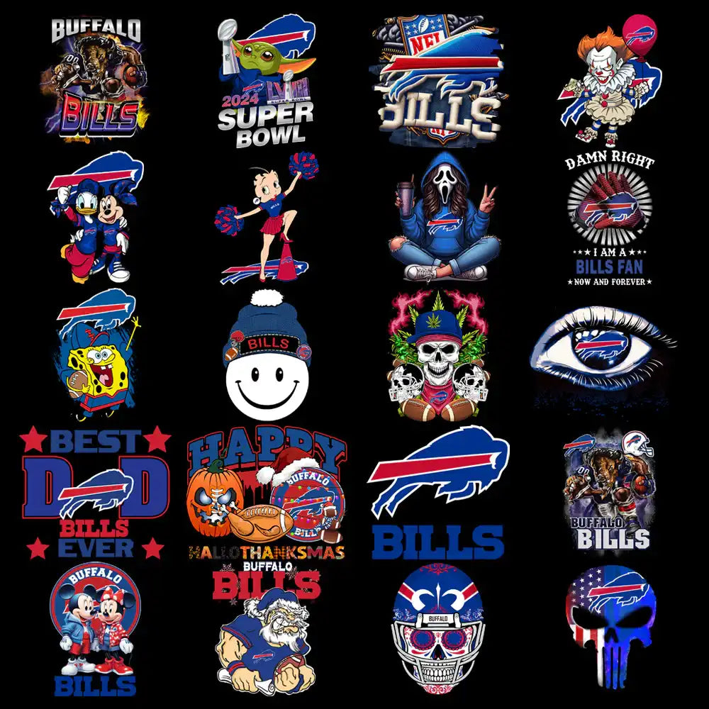49 Buffalo Bills V4 Football Designs Bundle PNG